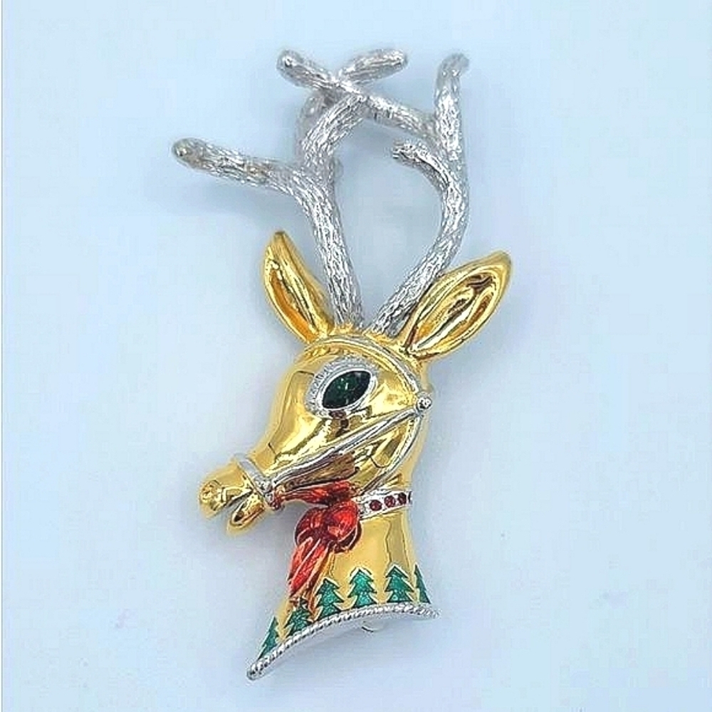 Butler Christmas Reindeer 2005 Brooch #1161